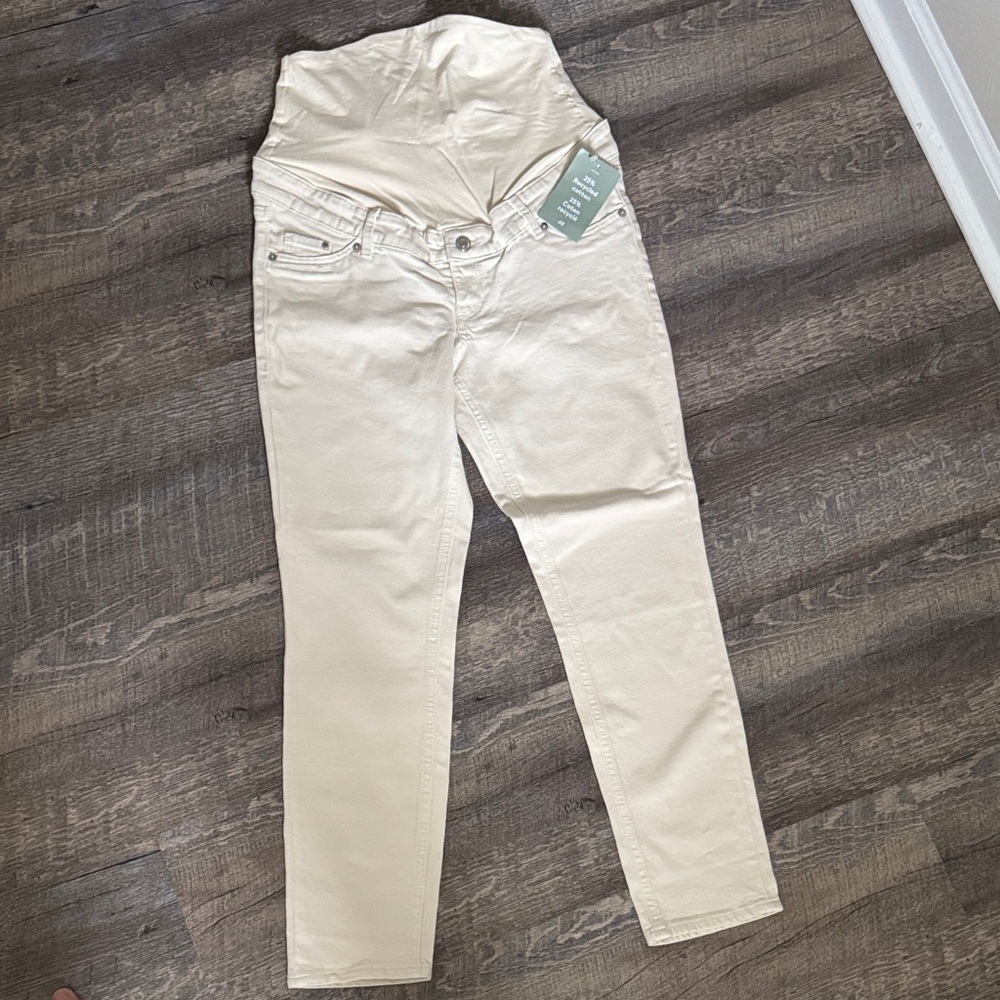 H&M Cream High-Waisted Pants
